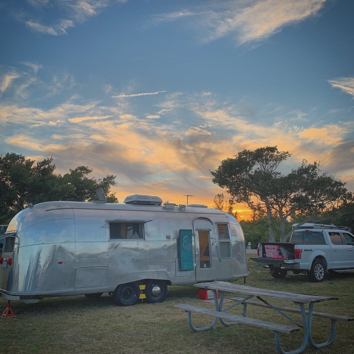 Sunset on the lagoon. #homeiswhereyouparkit #liveriveted #airstream
