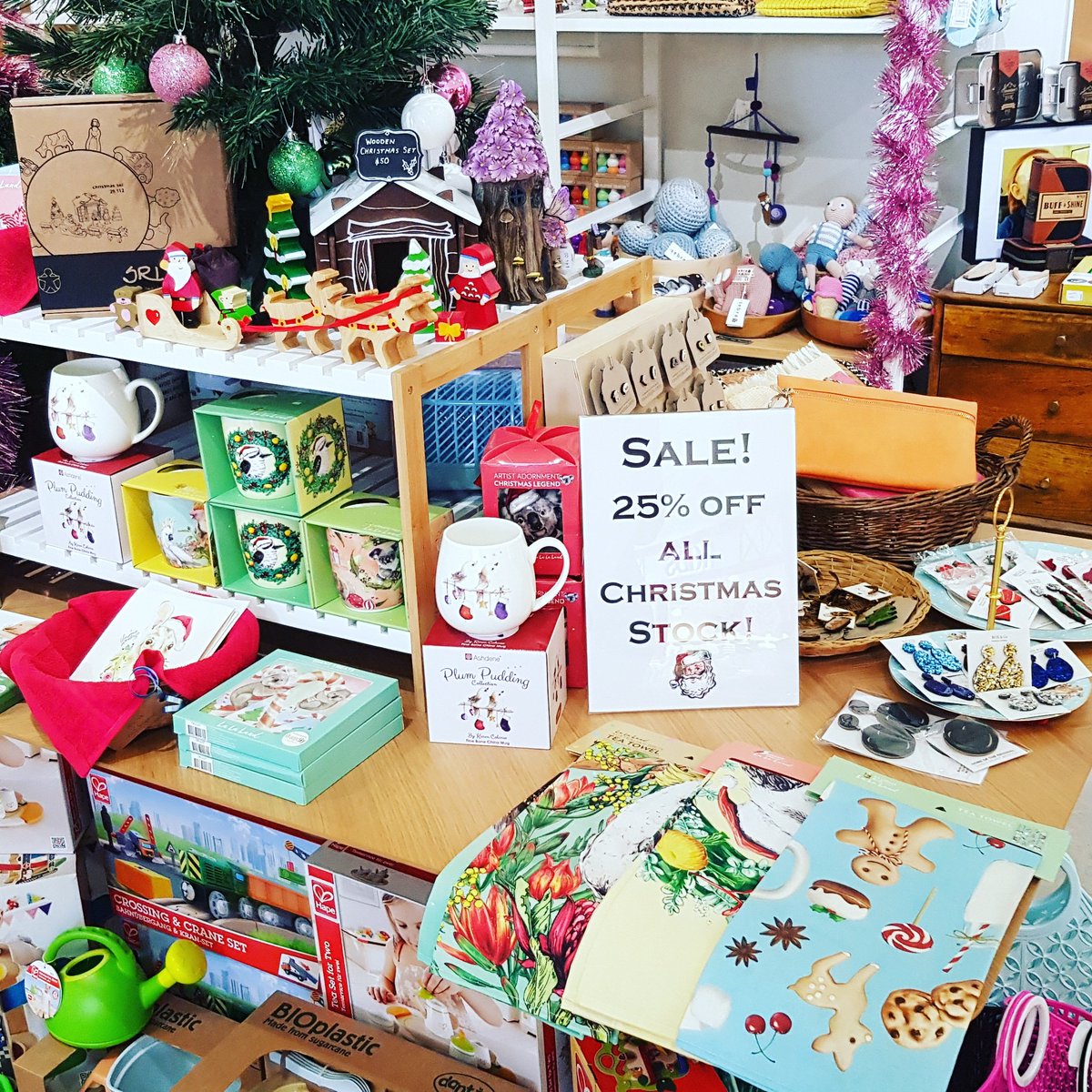 All our Christmas Stock is on Sale Till Sunday!! 25% off remaining stock! Hurry!! There are only 363 days till Chrsitmas!!#hammersandwands #giftshop #kidshop #toyshop #giftideas #lastchance #sale #teatowels #baubles #australiana #greetingcards #lalaland #moxandco #ashdene #bokbok