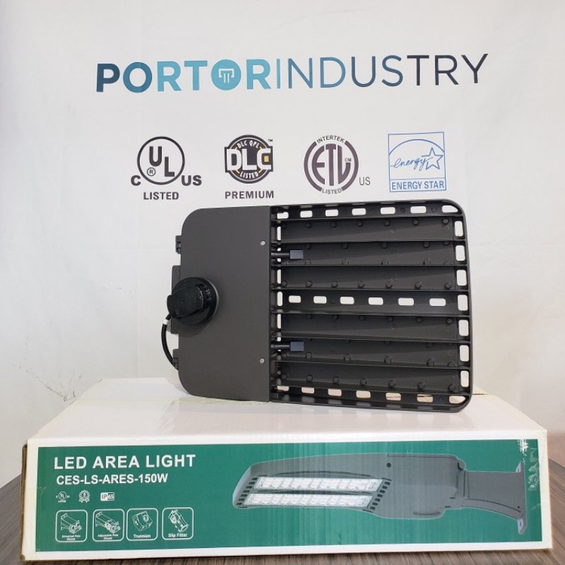 Our new Area Light in stock! 100w, 150w, 200w and 300w. Perfect for parking lots, and comes photocell ready. Compatible with universal pole mount, adjustable pole mount, trunnion and slip fitter. Contact one of our sales reps here at Portor Industry. (323)516-6458 #ledlighting