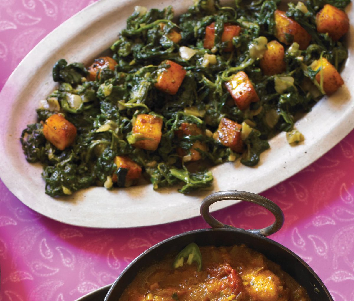 Saag Paneer ⭐️⭐️⭐️⭐️⭐️ 
Gently spiced and fried Indian cheese mixed with spinach, onions, and natural yogurt
Available in-store and online