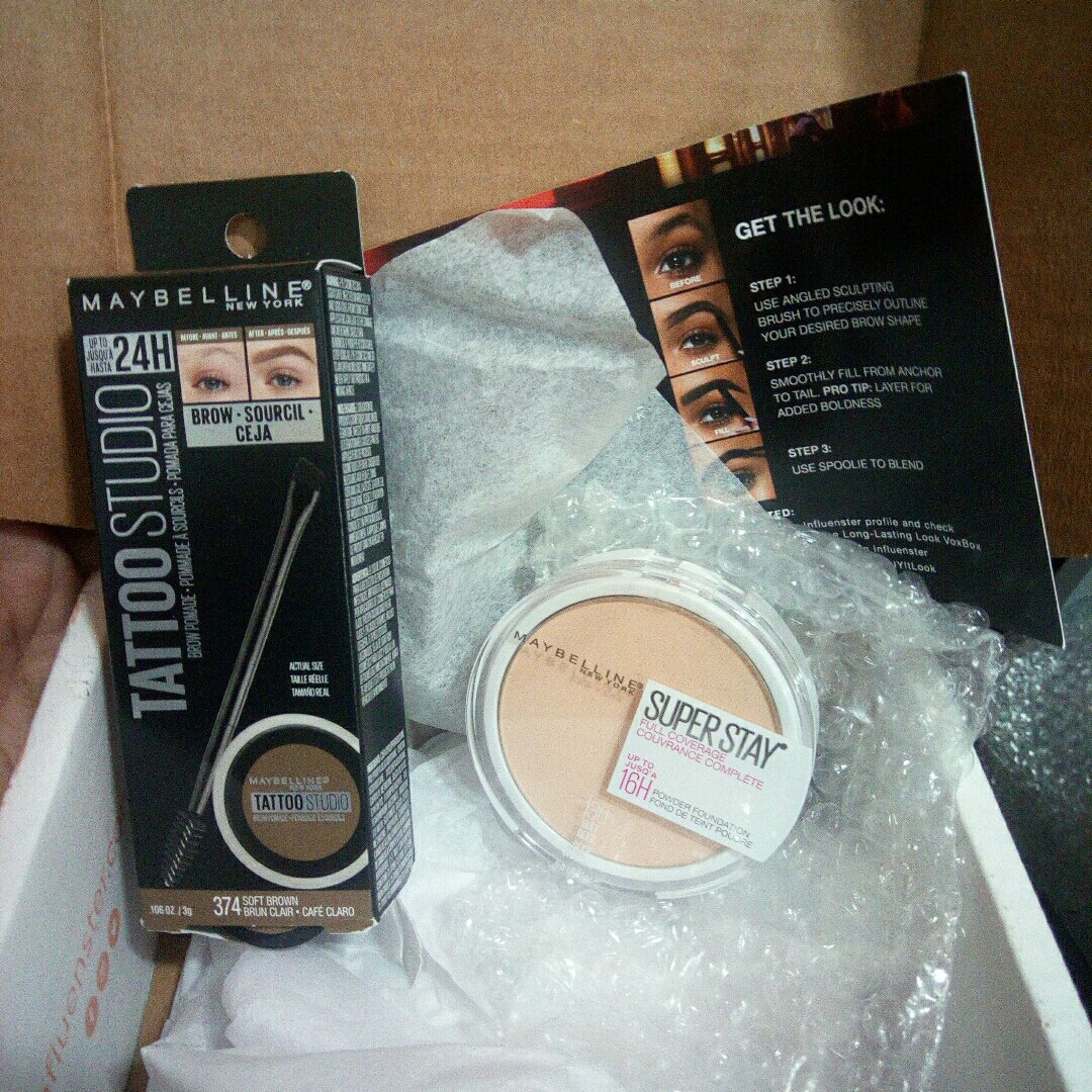 coxxxru's tweet photo. @Influenster @Maybelline #MNYItLook #MNYBrows #SuperStayPowder #complimentary https://t.co/B3gWVvYWjL