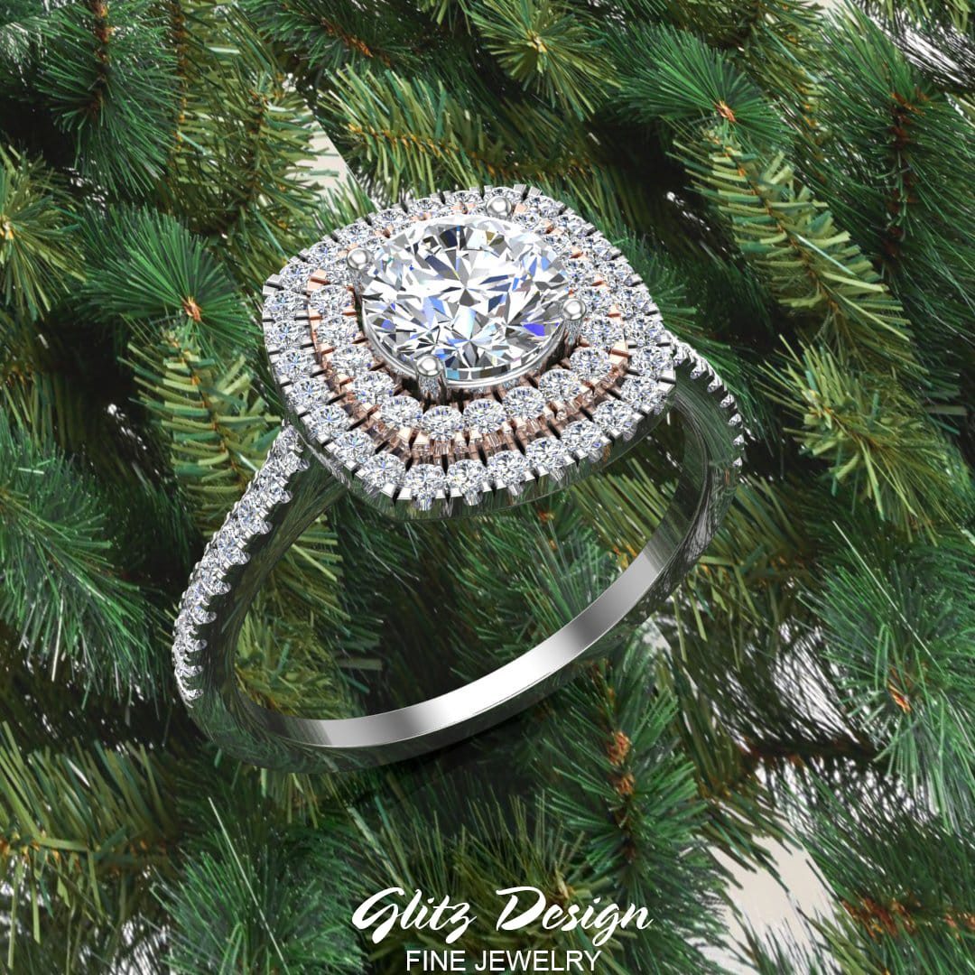 GlitzDesignUSA's tweet image. She got a smile that makes you forget all your pain? Here’s a fascinating Cushion Halo Two-tone diamond engagement ring to express your love. #inlove #gettingengaged
ow.ly/VFlQ30n6ssA