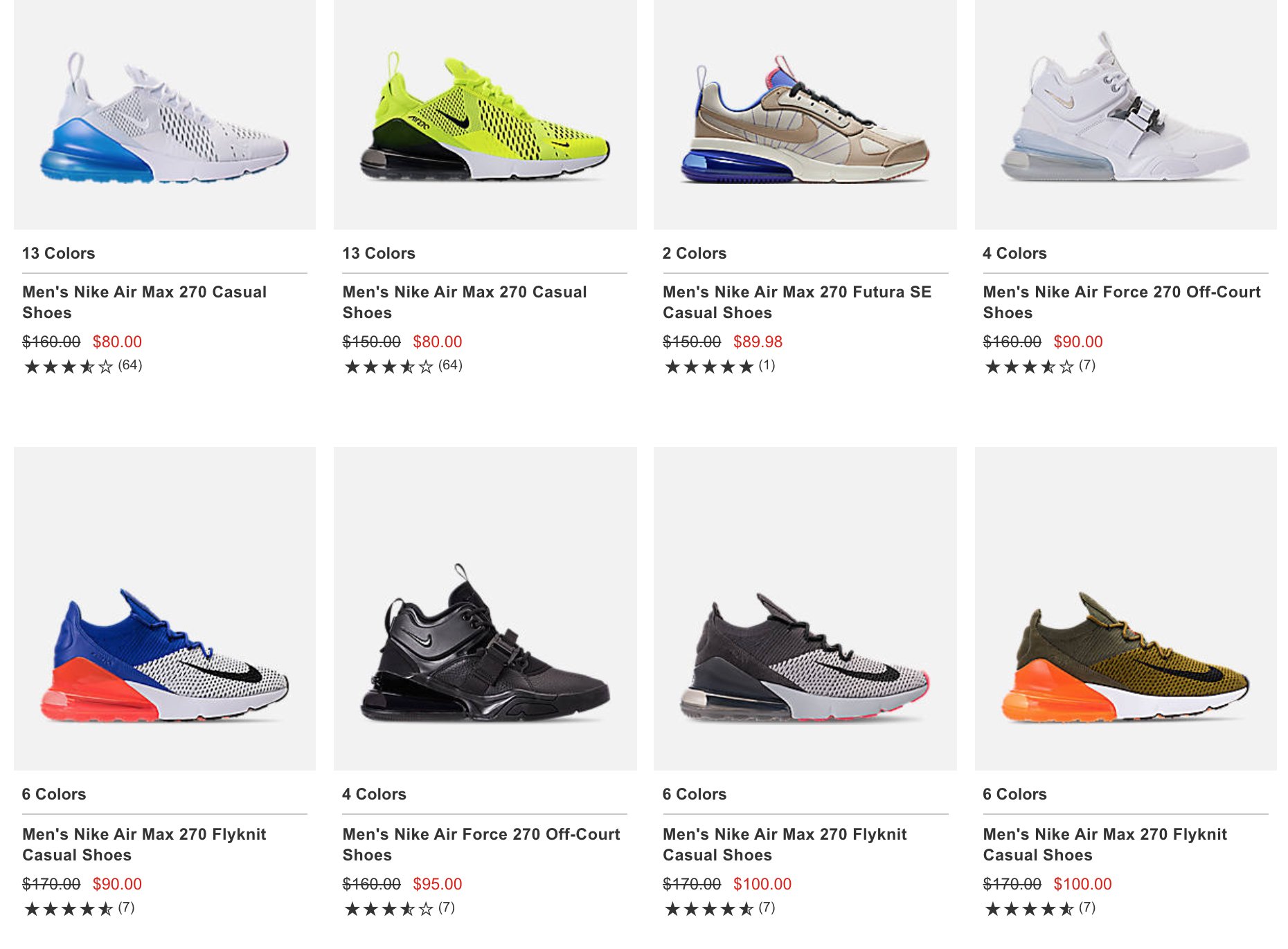 Kicks Under Cost on X ad Nike Air Max 270 on sale from 60 Retail 150 170 click to view all colors https t e5z0YFDzce https t yrkRtzBv0r X