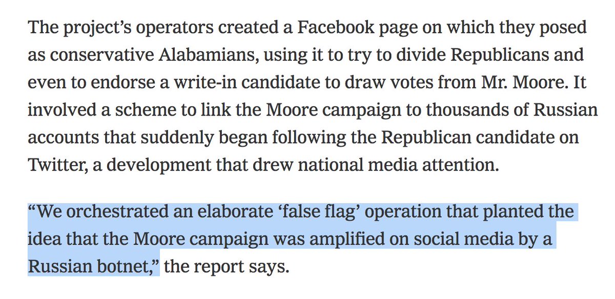 Cernovich's tweet image. Jonathan Morgan / #Hamilton68 bought Russian bots.

They had those bots follow Roy Moore during AL Senate election.

Hamilton68 wrote a "report" that Roy Moore is followed by Russian bots.

Mainstream media covers report (no fact-checking).

This is how the fake news gets made.