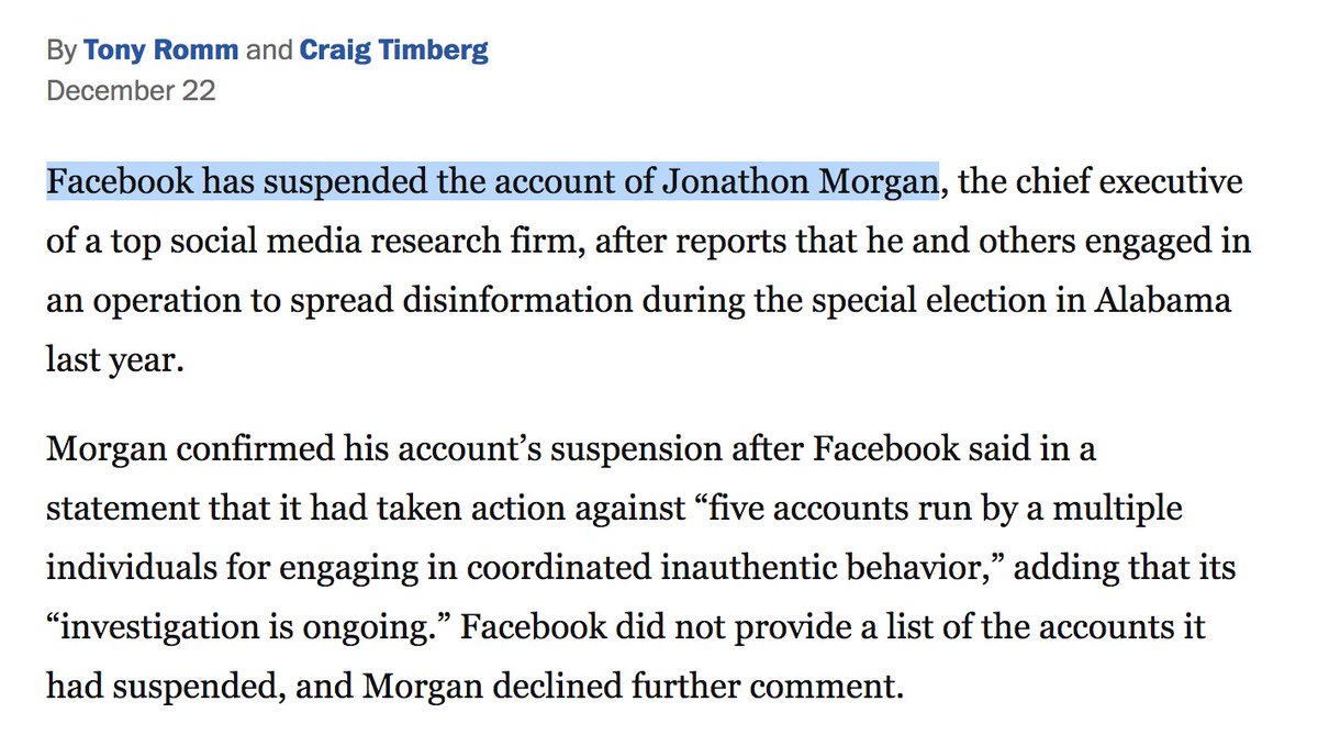 Cernovich's tweet image. Jonathan Morgan / #Hamilton68 bought Russian bots.

They had those bots follow Roy Moore during AL Senate election.

Hamilton68 wrote a "report" that Roy Moore is followed by Russian bots.

Mainstream media covers report (no fact-checking).

This is how the fake news gets made.
