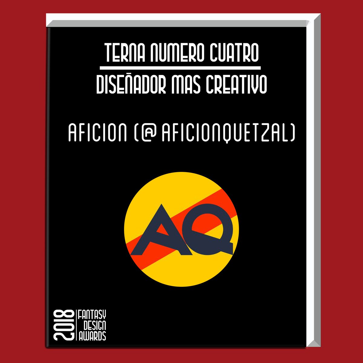 FDA2018's tweet photo. TERNA 4 - Diseñador más creativo

GANADOR: @AficionQuetzal 

En este caso el jurado votó por @GusCamisetas y @santikits, pero se le da prioridad al voto por encuesta.

Felicitaciones al ganador y a los nominados!

Pedimos a los ganadores que digan unas palabras. Gracias! https://t.co/N0Afe82CvR
