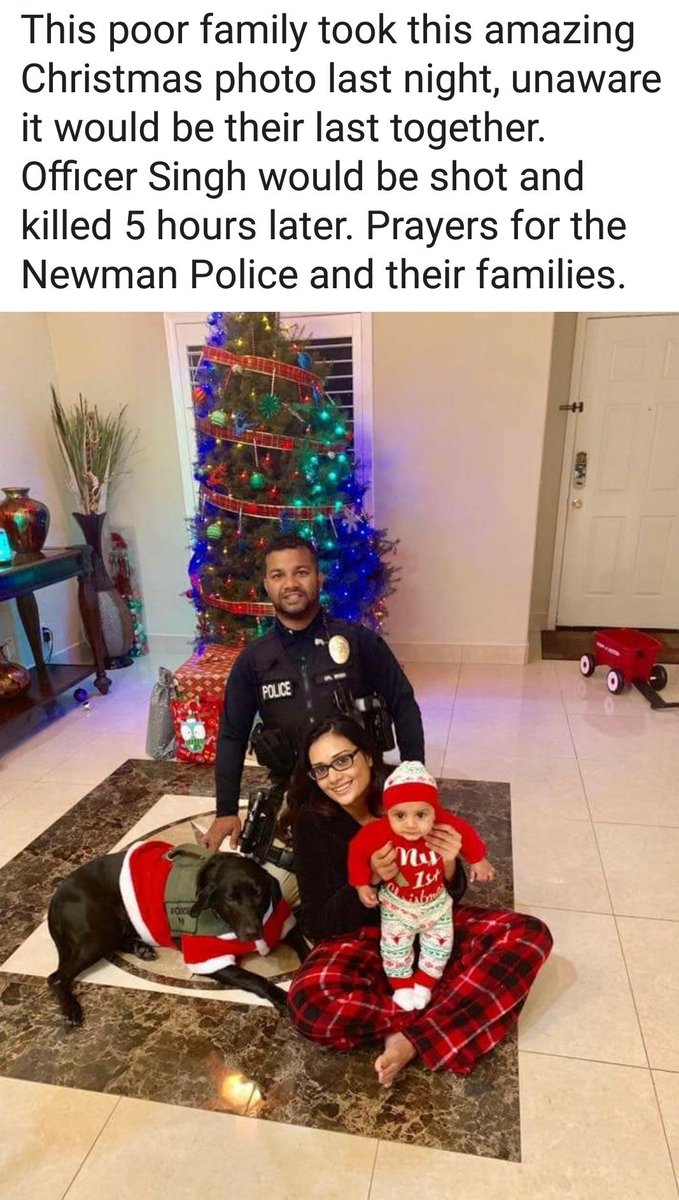 MichelleAmidon's tweet photo. @Bone_Brake @LVNancy #BackTheBlue It is heartbreaking Newman Police Officer #Ronil Singh was killed during a traffic stop. #BlueLivesMatter https://t.co/i3MOAuKVT2