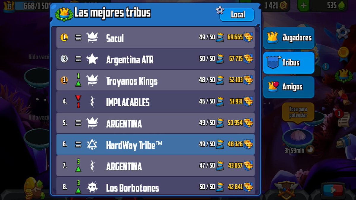 #BadLandBrawl | Novedades en HardWay:

  Logramos situarnos entre las mejores 10 Tribus de Argentina, pero esto no es suficiente. Seguiremos trabajando para ingresar al Top One.

• Si quieren formar parte de nuestra Tribu deben hablarnos al MD ✉️

#GoHardWay #BuenasNoches