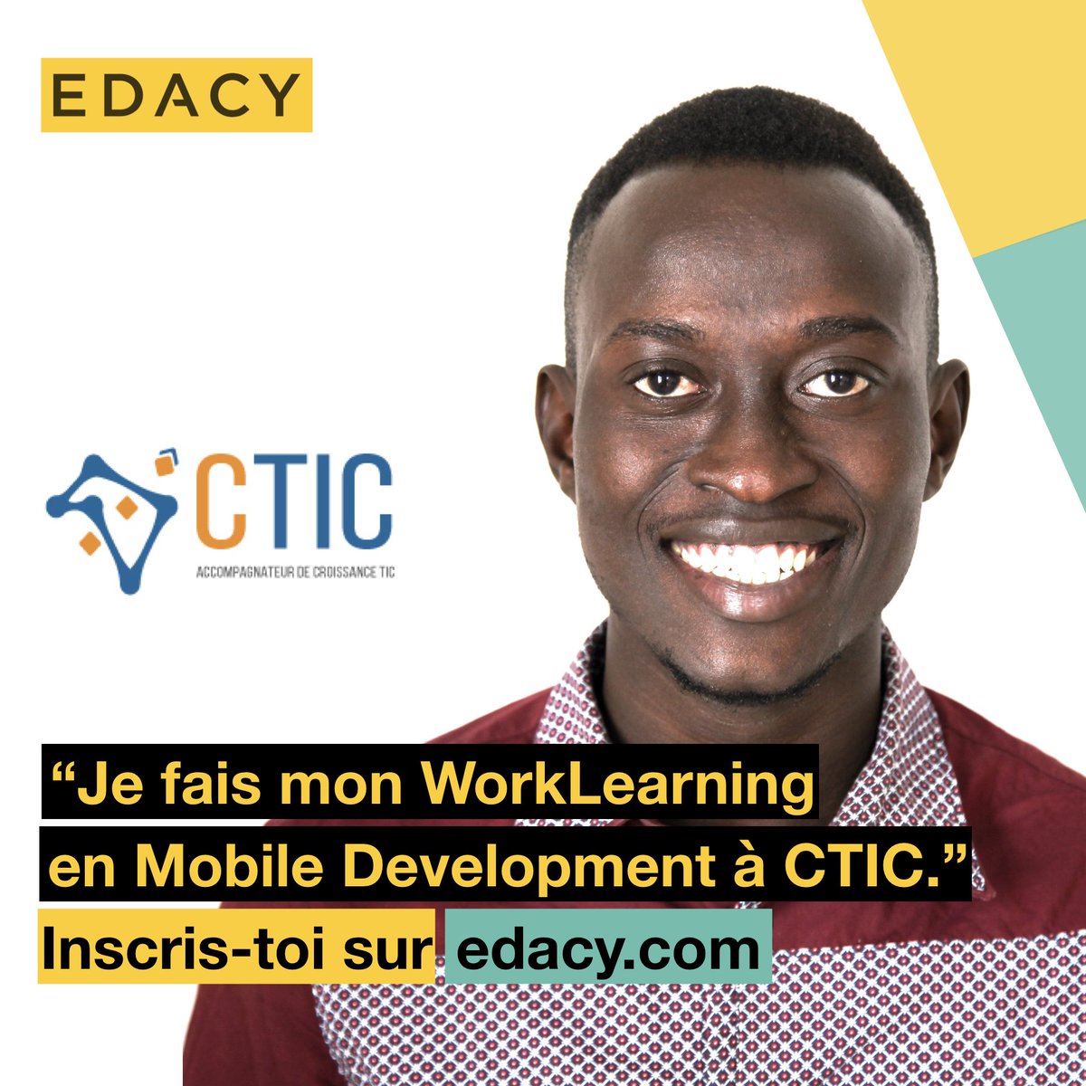 EDACYHQ's tweet photo. Alioune fait son #WorkLearning en Mobile Development à CTIC Dakar. 😎
Rejoins nos #WorkLearners en Mobile Development en t’inscrivant d’ici le 22 janvier 2019.
👉 https://t.co/yhEKKQdokT
#sentech #kebetu #team221 #AllonsRek #innovation #DigitalTransformation #software https://t.co/tYXwobZtKX
