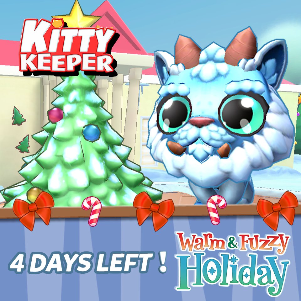 kittykeepergame's tweet photo. Just a little over 4 days left on our Holiday Event! Don't miss out on getting some exclusive Cats, Hats and a cute little Holiday Mat! 🎀🎄🎁
#holiday #event #christmas #kitty #mightykingdom #snow #cat #cute #gamedev https://t.co/GDmcSljUjp