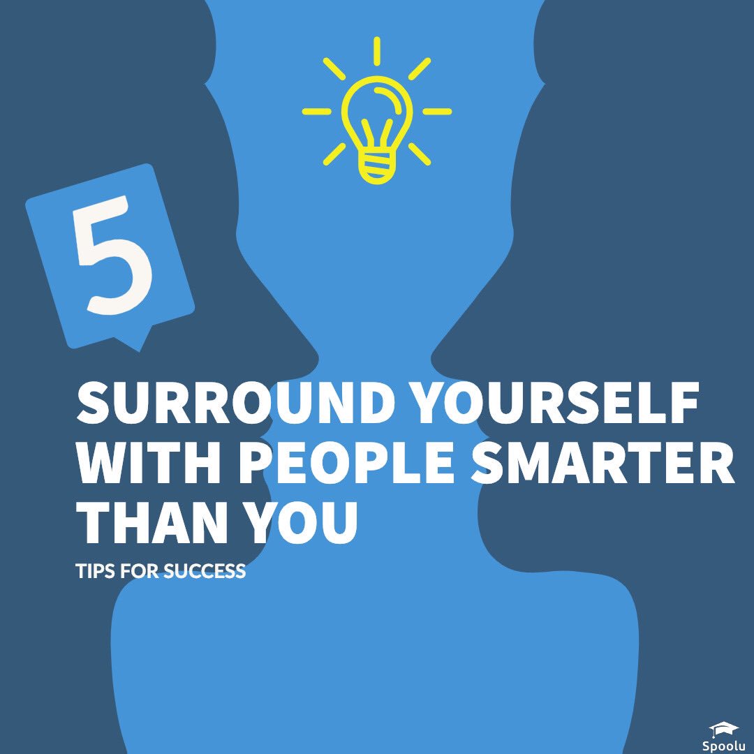 spoolu_official's tweet photo. Doing this will indeed make you smarter. You’ll get challenged by your peers and alter the way you think strategically, methodically and practically.  While you may feel uncomfortable around people smarter than you, it forces you to invest energy in becoming equally smart. https://t.co/MOZJkJAitW