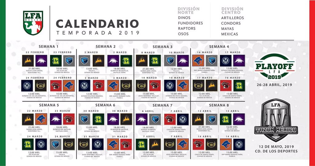 mayralgomez's tweet photo. Ya llegó, ya está aquí...el calendario 2019 de la @LFAmex 

Dale RT y etiqueta con quien iras al estadio para que vayan haciendo la cita. No te puedes quedar fuera...😁🏈🇲🇽 https://t.co/d0s8lhaN4z