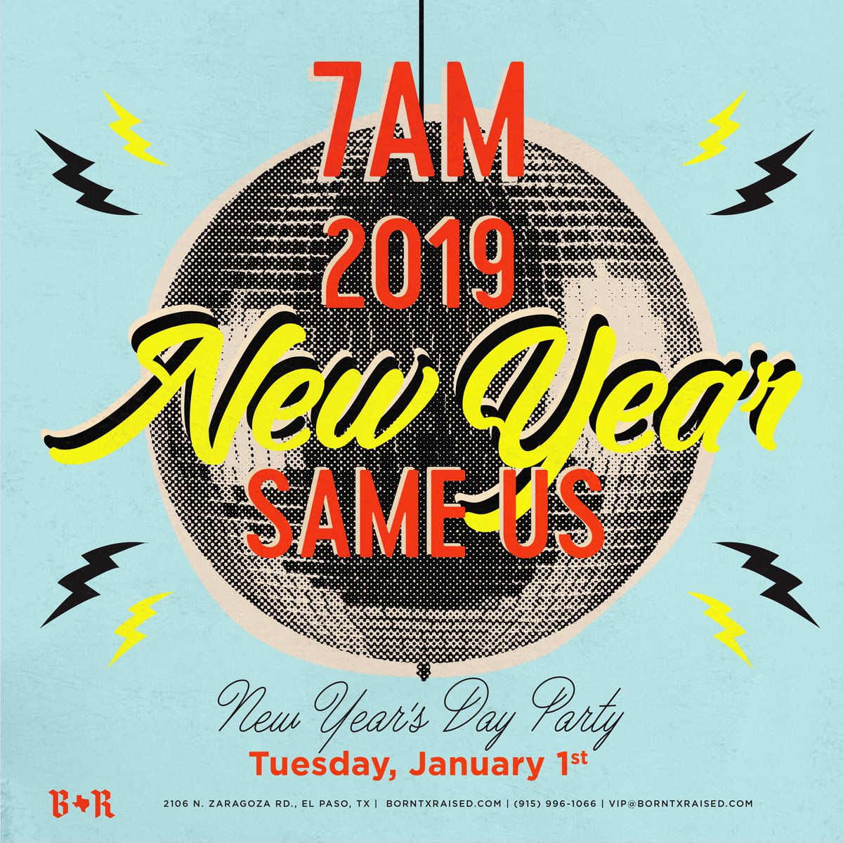 After the #NYE party comes the #NewYears Day Party! Join us as we continue the celebration on Tuesday, January 1st starting at 7am! #NewYearSameUs #TeamNoSleep