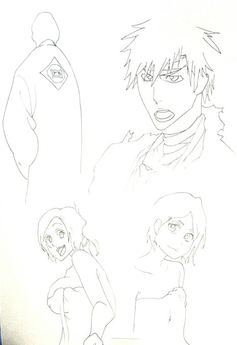 うーん
BLEACHの模写です～ 