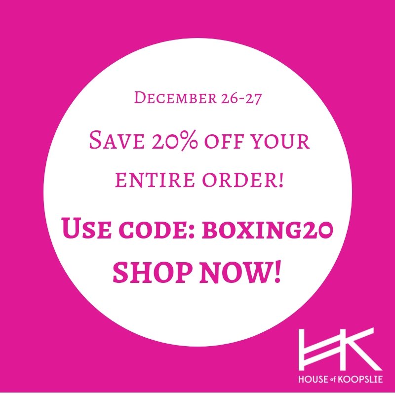 HouseofKoopslie's tweet photo. Save 20% on EVERYTHING! Ends tomorrow! - https://t.co/qRLVMgOPt9 https://t.co/Ff5gfu2jw9
