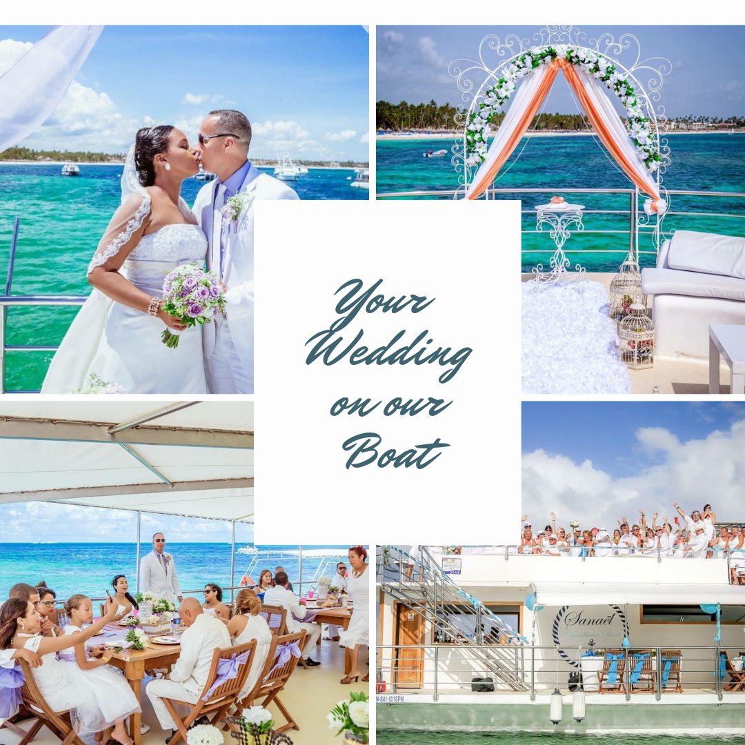 Wedding in Punta Cana. We organize your dream wedding reception and ceremony  on our boat in Caribbean Sea - Visit: puntacanaweddingboat.site123.me --- weddingplanning #weddingfloral #engaged #shesaidyes #fallwedding #weddingbridge #kiwibird #destinationwedding #newzealand