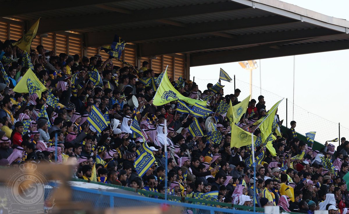 AlNassrFC_EN's tweet photo. Our great fans in Aljouf,
Our warmest thanks for your support today, it couldn’t have been done without you! 💙💛 https://t.co/yTe2lkLxaN