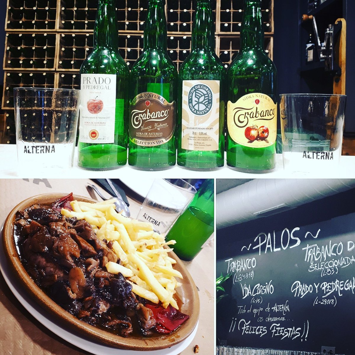 Alternando por #AlternaSidreria con #xenteprestosa @sidrerurgico <a href="/janujalde/">Januja</a> Tastiemos toa la sidra  <a href="/SidraTrabanco/">Sidra Trabanco</a> #sidraCorsino #TrabancoSelección <a href="/sidra_seleccion/">Sidra de Selección</a> y #PradoyPedregal de <a href="/Llagarlamorena/">Llagar La Morena</a> <a href="/SidraDasturias/">DOP Sidra de Asturias</a>
Nos enamoremos del #solomillo con salsa de setas y foie 😋