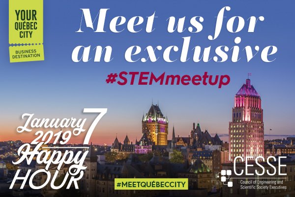 lemieuxme's tweet photo. #PCMACL Bonjour PCMA! 
@CESSEorg &amp; #MeetQuebecCity cannot wait to be in Pittsburgh for Convening Leaders 2019! Are you a #STEM organisation? A CESSE Member? Stay tuned for our #STEMMeetUp messages
We have surprises for you! 
Mark your calendar for Happy Hour on Monday! https://t.co/ch96tpcFJg