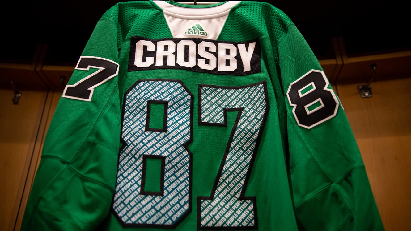 Pittsburgh Penguins on X: These green warmup jerseys though 😍 Support the  @pensfoundation by bidding on your favorite:    / X