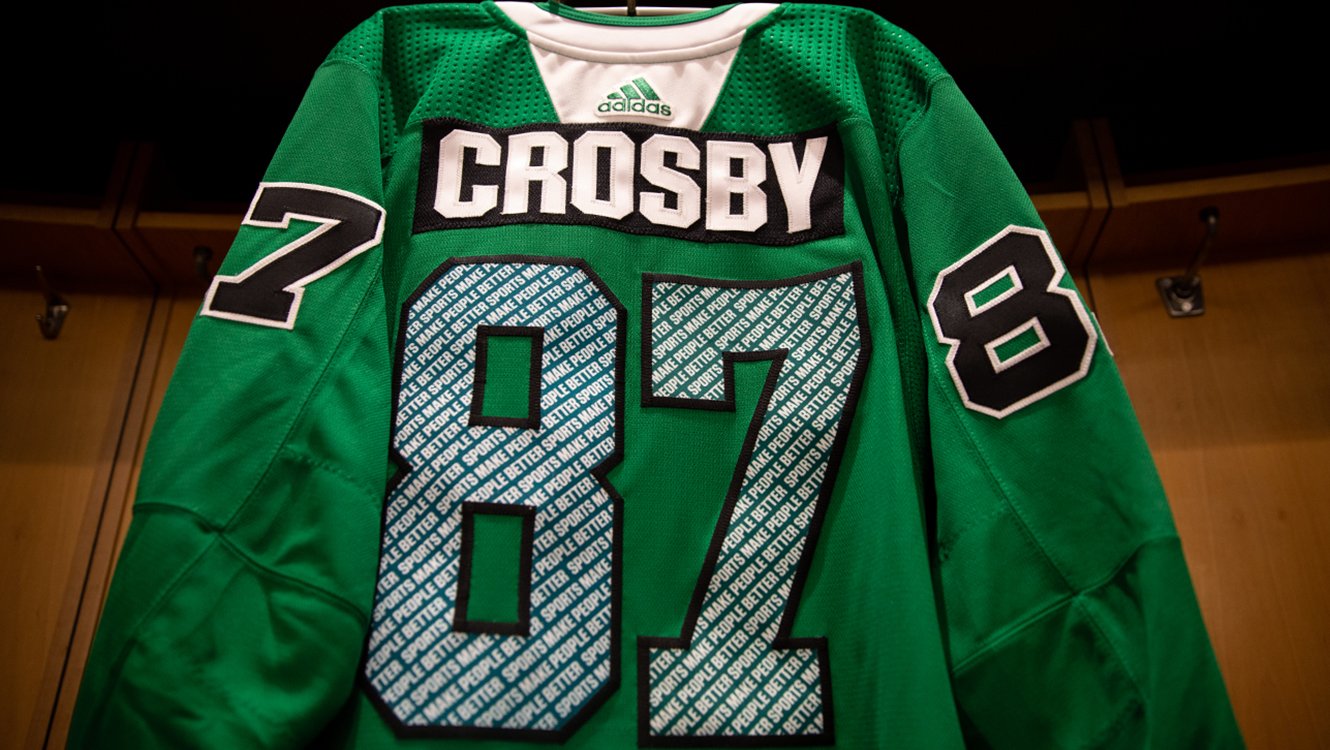 Pittsburgh Penguins on X Penguins players will wear green warmup jerseys before Friday s game to support the Sports Matter program created by DICK S Sporting Goods. The jerseys will then be available ...
