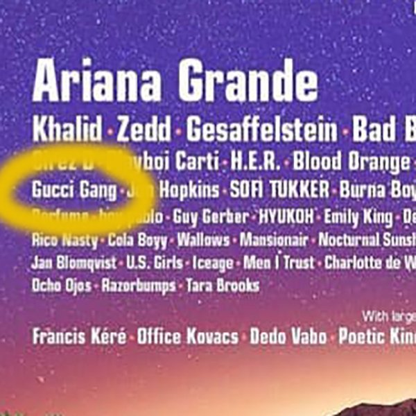 har taget fejl sendt Forkortelse Coachella's 'Gucci Gang' is Gucci Mane, Lil Pump and Smokepurpp performing  together / Twitter