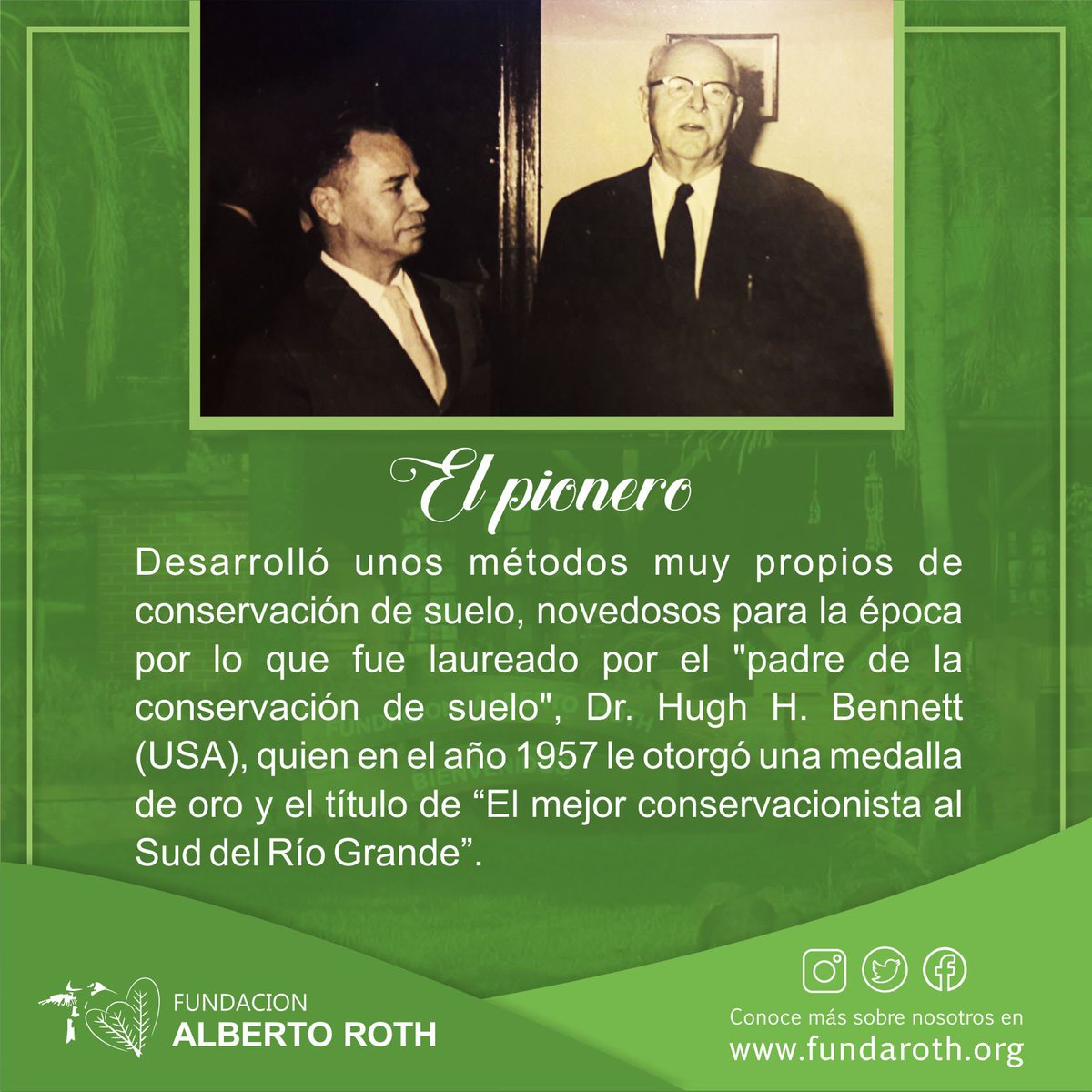 Alberto Roth, El pionero 📖
“El mejor conservacionista al Sud del Río Grande”.

fundaroth.org
.
.
.
#albertoroth #HughBennett #conservación #suelo #sustentabilidad #vidasustentable #Misiones #santopipó