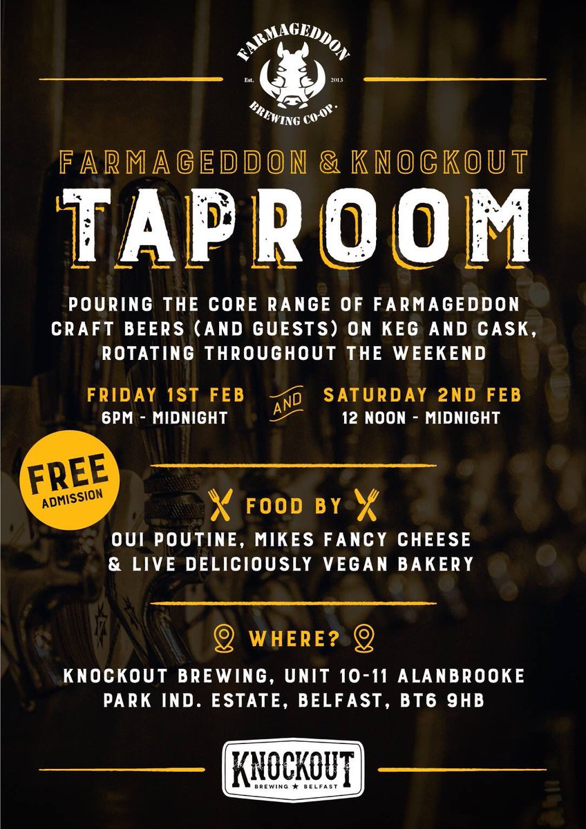 Our first ever taproom in collaboration with <a href="/KnockOutBrewing/">KnockOutBrewing</a> and great food from some of our best pals - more details here facebook.com/events/1197552…