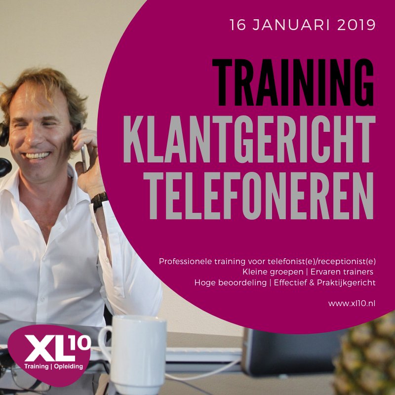 XL10training's tweet photo. Begin het nieuwe jaar sterk met een training van XL10! Kies bijvoorbeeld voor de training Klantgericht Telefoneren, startgarantie in Rotterdam en Eindhoven. Kijk voor meer informatie op: https://t.co/29ZFI2dWnT. Maak nog 2 dagen gebruik van onze aanbieding https://t.co/jJiAoC6I7N https://t.co/4WBVb1gnbR