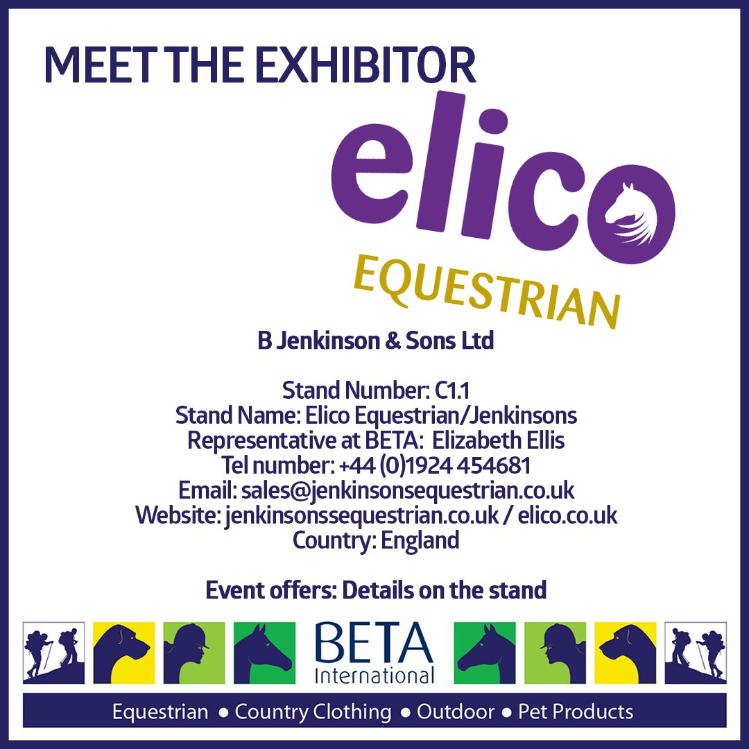 EquiBusiness's tweet photo. MEET THE EXHIBITOR: B Jenkinson &amp; Sons Ltd
Jenkinsons Equestrian is exhibiting at the show to showcase its @ElicoEquestrian products, which have been developed over a number of years, using feedback from retailers and riders.
https://t.co/GF8AAgVkJn
https://t.co/Ad34AheVTh https://t.co/F0tOkq0m7h