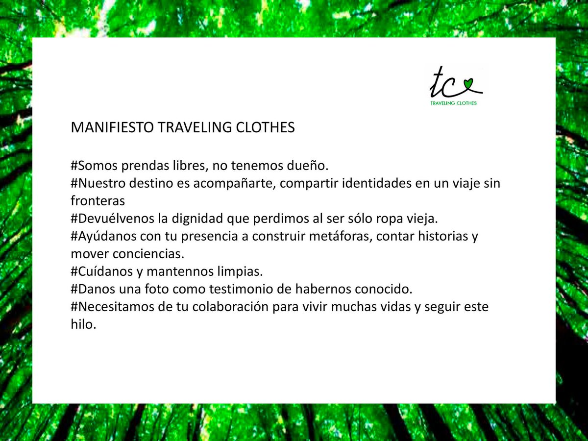 sofidiaz_d's tweet photo. #tc18es07 Manifiesto Traveling Clothes en español 💚 https://t.co/innimiqZIz