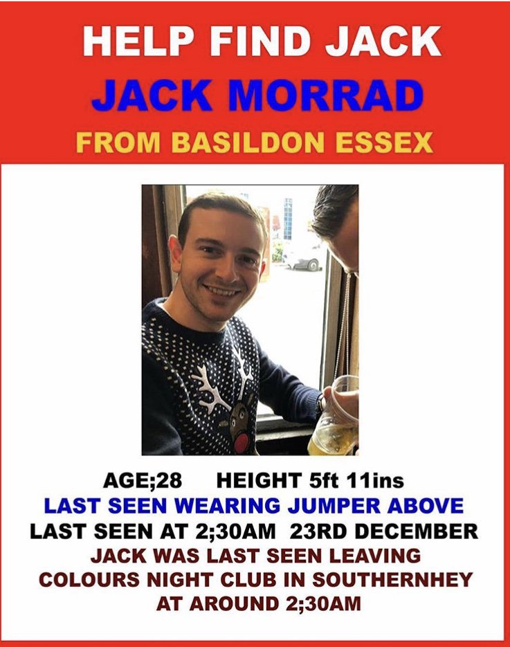 LilLaurenx's tweet photo. ๐๐ผPlease retweet... letโs get Jack home! Missing since 23rd of December #FindJackMorrad #Essex #MissingPerson https://t.co/bhmzy3FGDS