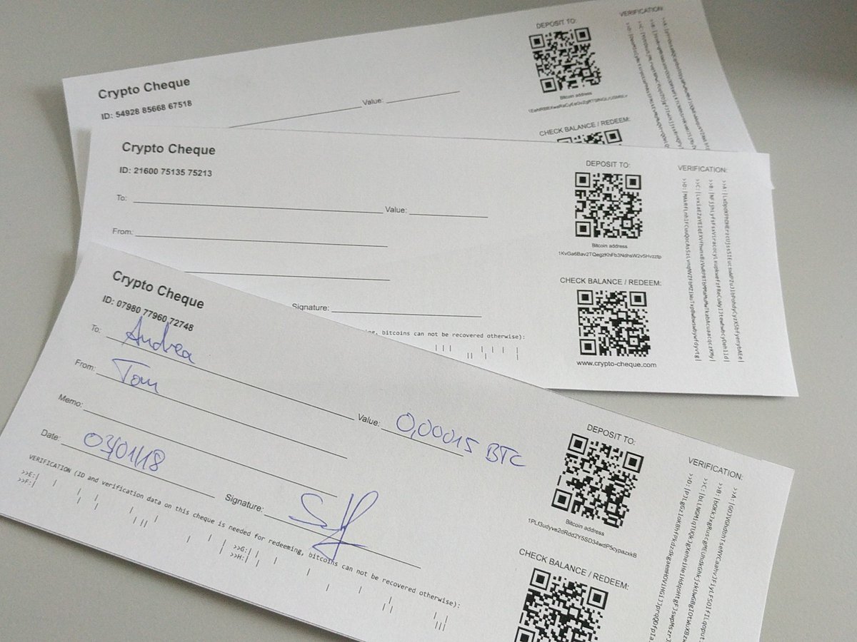 Print and deposit bitcoins to our newly released crypto cheques! #bitcoin  #paperwallet #crypto