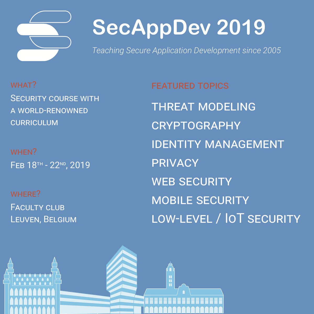 The security track record for 2018 was not great. Why not start 2019 by taking security more seriously? SecAppDev 2019 runs in the third week of February, and is the perfect place to bootstrap your security practices. buff.ly/2FGWt7K