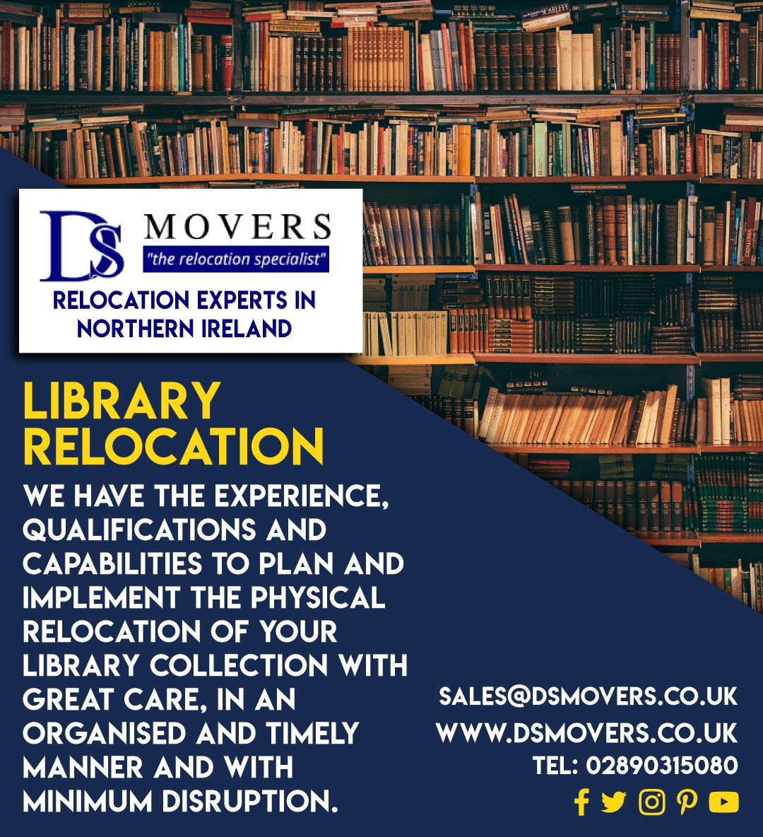 Del_Services's tweet photo. Library relocation in an organised and timely manner and with minimum disruption. 
Call us on 02890315080.
Visit https://t.co/Iy65e0Kj0P.

#movers #hire #Commercial #storage #relocation #Belfast #Ireland #UK https://t.co/2JJtxoclFj