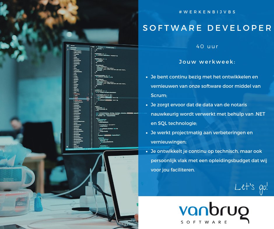 Betekent een nieuw jaar voor jou een nieuwe baan? Wij zoeken een topper voor de functie Software Developer! 

En is software ontwikkelen niet helemaal jouw ding? We hebben nog meer uitdagende vacatures openstaan. Kijk snel op vanbrug.nl/over-ons/vacat…

#vacatures #softwaredeveloper