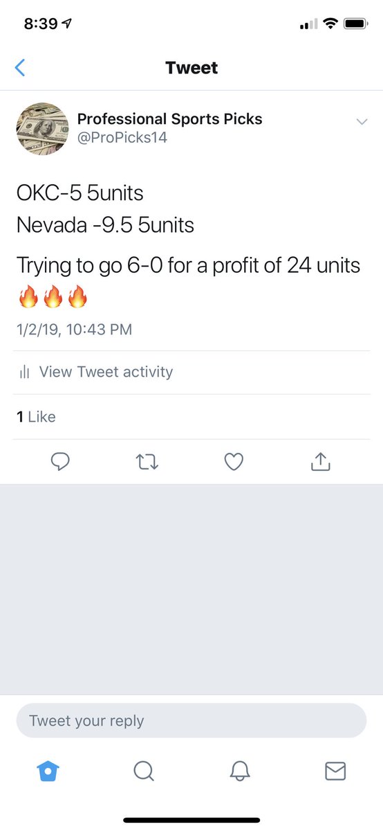MadeMenPicks's tweet image. 💥Yesterday’s recap! 💥
Wake Forrest -7.5 3units✅💰
WVU +4.5 3units✅💰
Dallas +2 3units✅💰
Okc -5 5units✅💰
UNC -6.5 5units✅💰  
Nevada -9.5 5units✅💰
Okc -2.5 2H 2units✅💰
7-0 on the day for a profit of 26units 💵💵
Congrats to whoever tailed!! #GAMBLINGTWITTER #betting