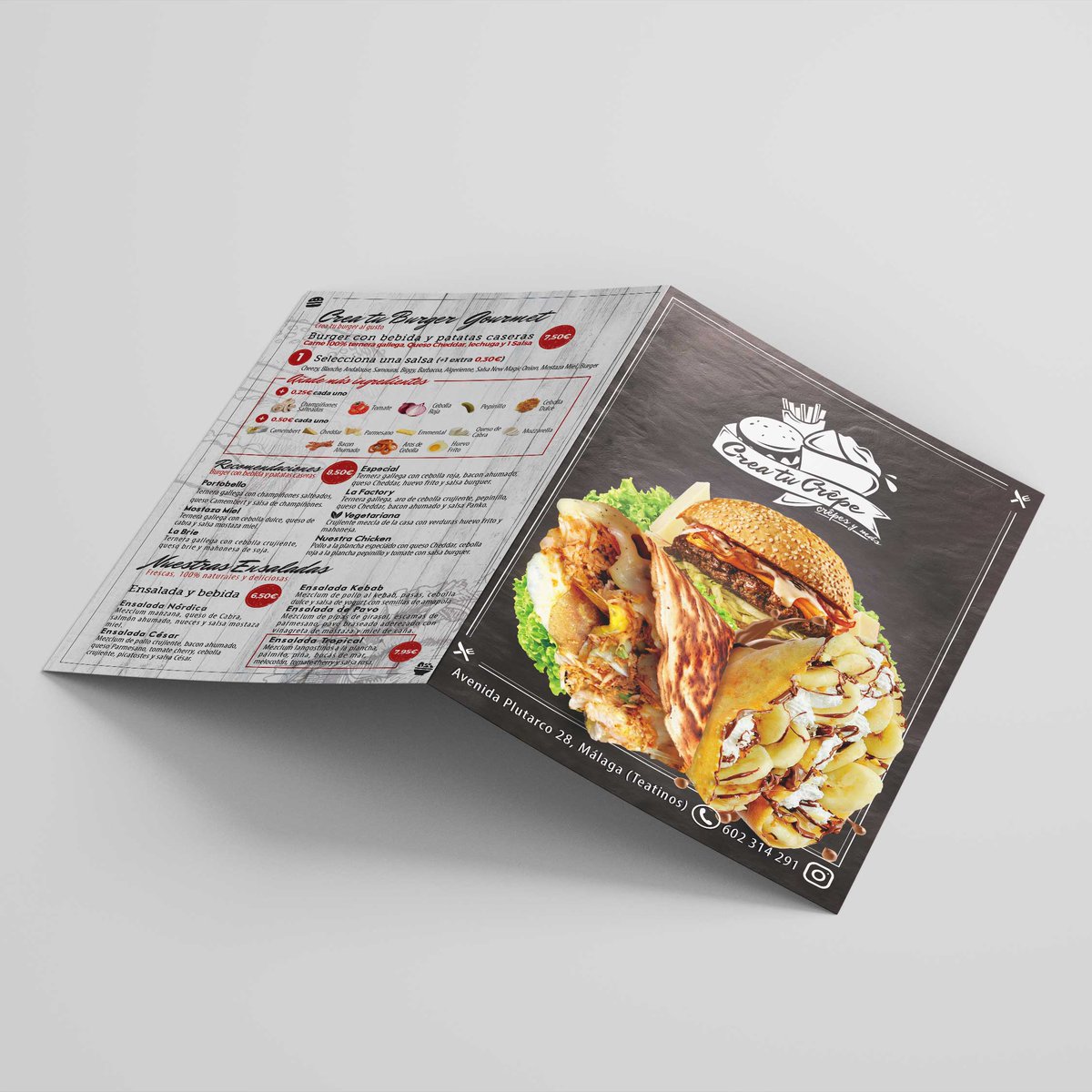 INVENTANOVA's tweet photo. Imagen para Crea tu Crepê completada. Pronto podréis ver el resultado final de este restaurante especializado en crepes y hamburguesas para el que hemos realizado el diseño del logotipo, carta, videos promocionales y cartelería. https://t.co/tU7OWQFsfU #diseñografico #marketing https://t.co/LoBmz83eWx