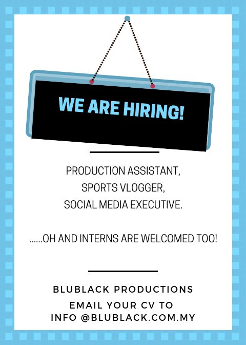 Blublack_Prod's tweet photo. Want to be a part of our team?
Hit us at info@blublack.com.my https://t.co/LA34jhS29f