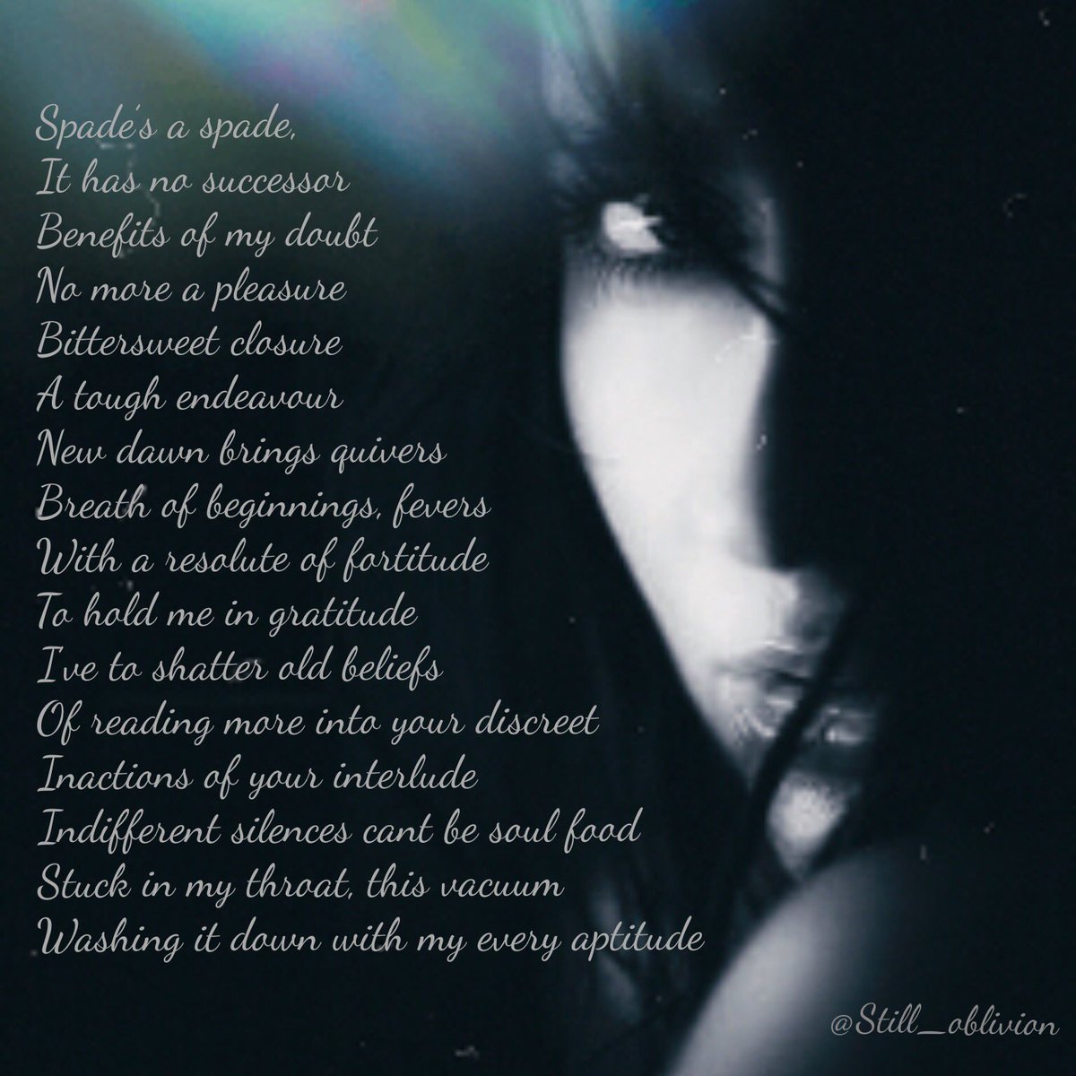 Still_oblivion's tweet image. #zenverse #promptwords #bittersweetclosure #anewdawn #breathofbeginnings #resolute #poetry #poem #AmWriting #love #light #resolutions