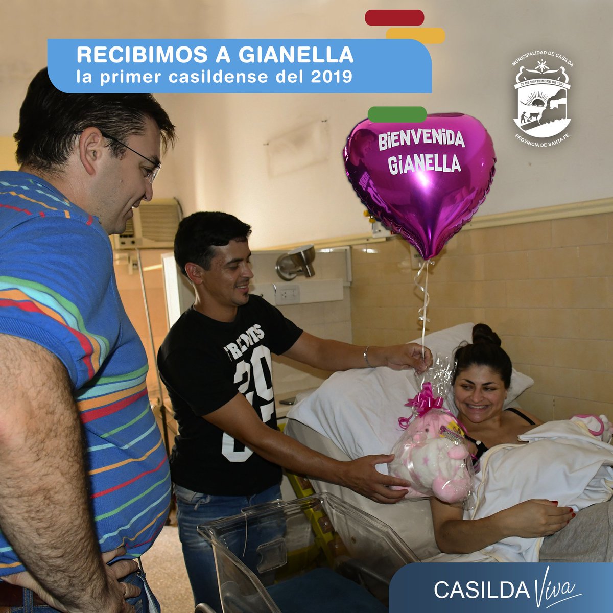 Casildasf's tweet photo. Pasamos a saludar a Gianella Figueroa Ducks, la primer casildense del 2019. Felicitaciones a Florencia y Juan Pablo, sus papás.

#CasildaViva https://t.co/phPDPAJF1V