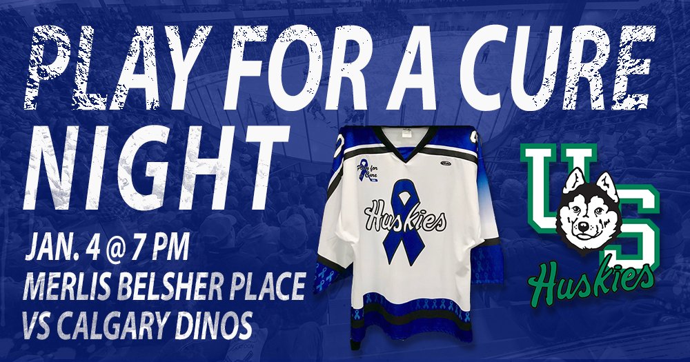 Join us for #PlayforaCure Night Jan. 4 as @HuskiesWHKY don special jerseys and take on the Calgary Dinos. Every jersey will be auctioned off with proceeds going to the @cancersociety 🇨🇦

🎟 huskies.usask.ca/mbptickets