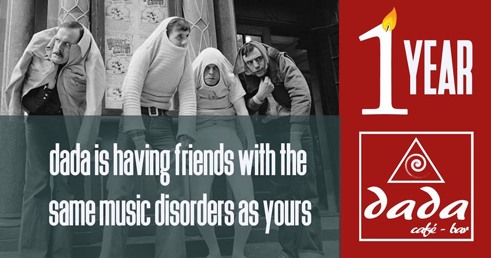 Ας γιορτάσουμε μαζί τα γενέθλια του αγαπημένου σας dada!
Την τελευταία μέρα του 2018 σας περιμένουμε από το πρωί, για ένα συνεχόμενο πάρτι γιατί ...
dada is: having friends with the same music disorders as yours