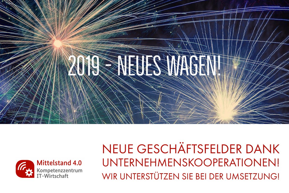 Das KIW-Team wünscht einen wunderbaren Start in das noch frische Jahr! Auch in 2019 unterstützen wir Sie mit unseren kostenfreien, interessanten Angeboten. #itwirtschaft