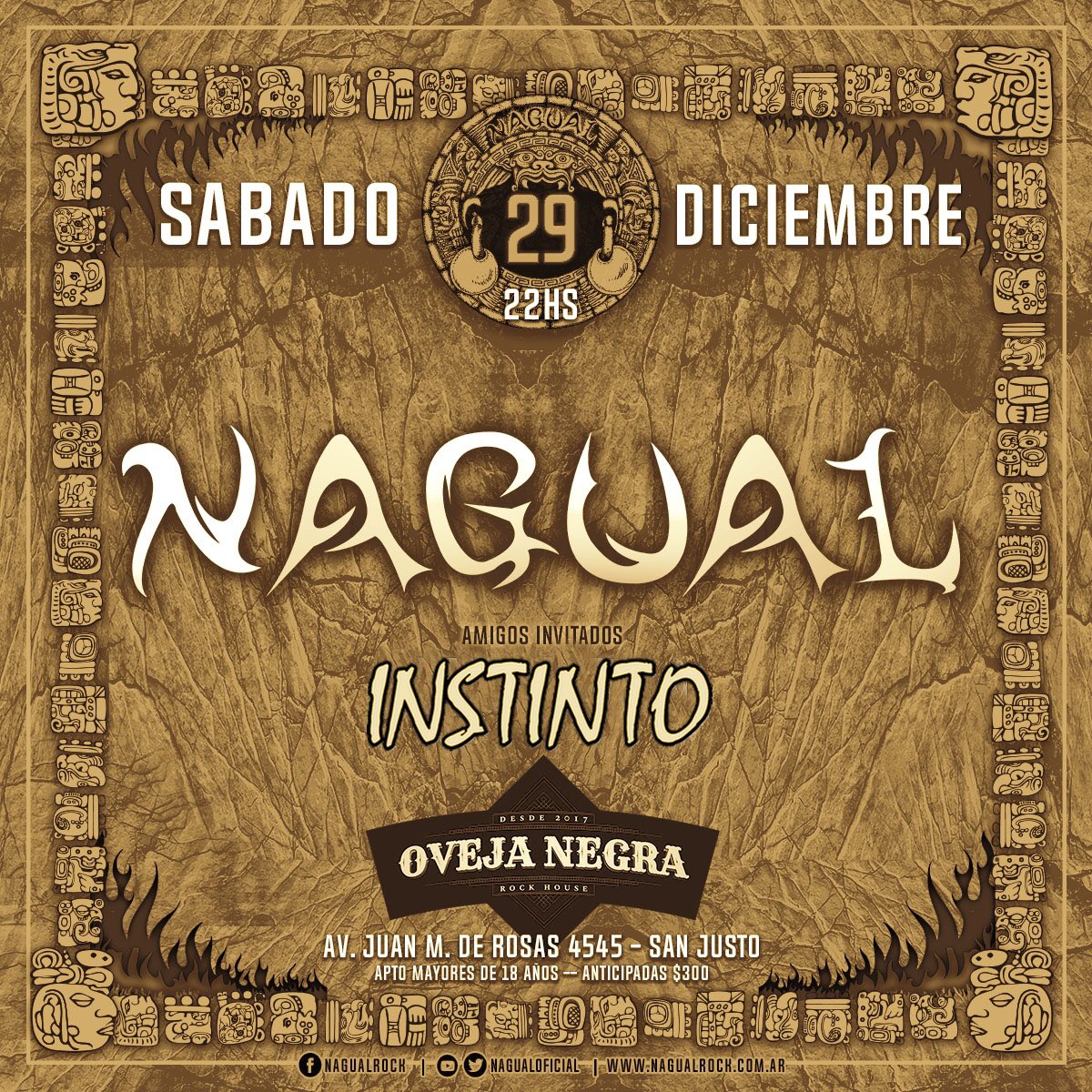 NagualOficial's tweet photo. #UltimasEntradas 

29/12 #NagualEnSanJusto
Amigos inv. @rockinstinto 
Anticipadas por https://t.co/zj6thW0TmH y en los lugares de siempre. https://t.co/rE1VojmXGX