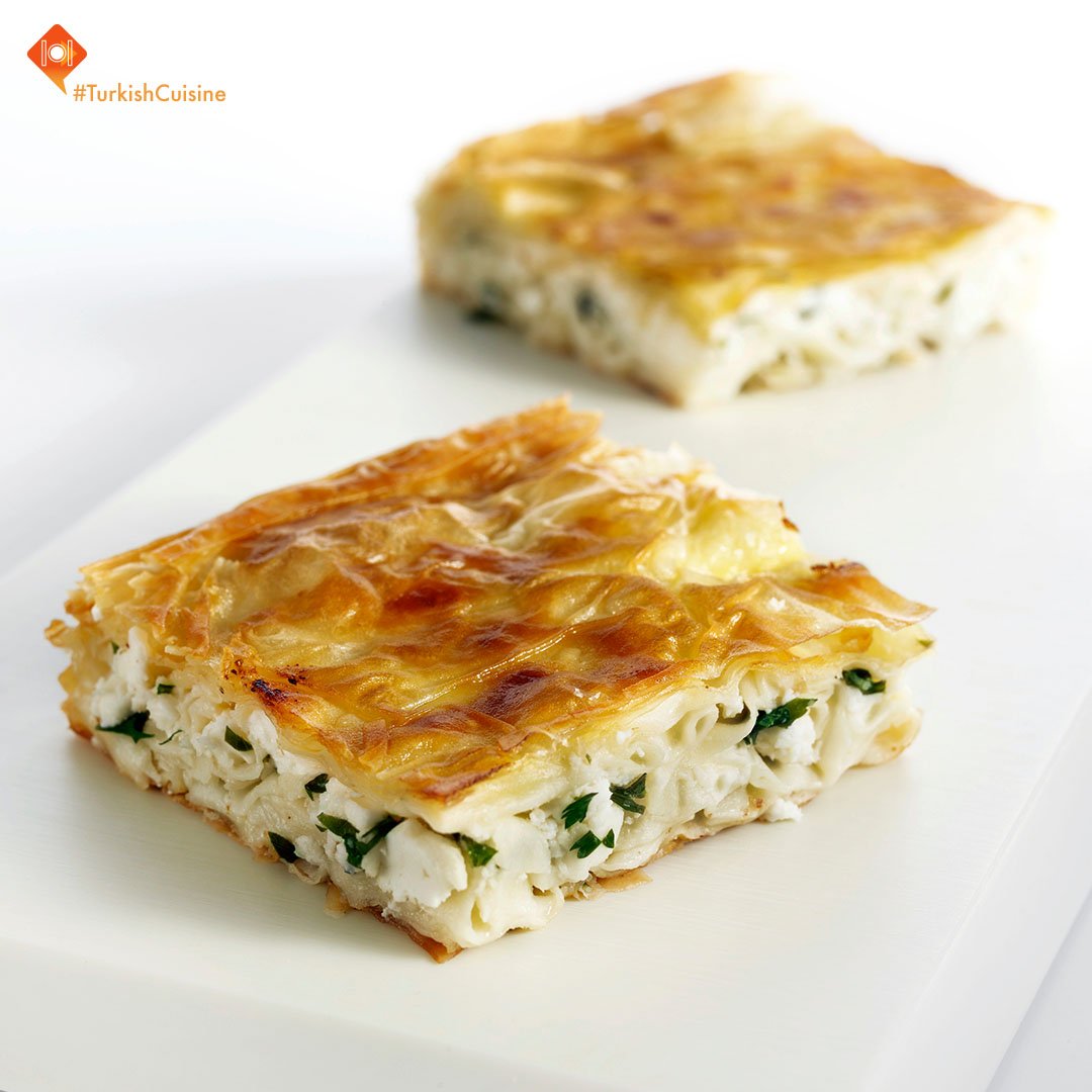 GoTurkiye's tweet photo. What’s a mixture of the best elements of a standard #borek and a #lasagna? The buttery deliciousness of Turkish “Water Börek!” 

#TurkishCuisine #TastesTraditional #SuBoregi https://t.co/DAYv90kJSw