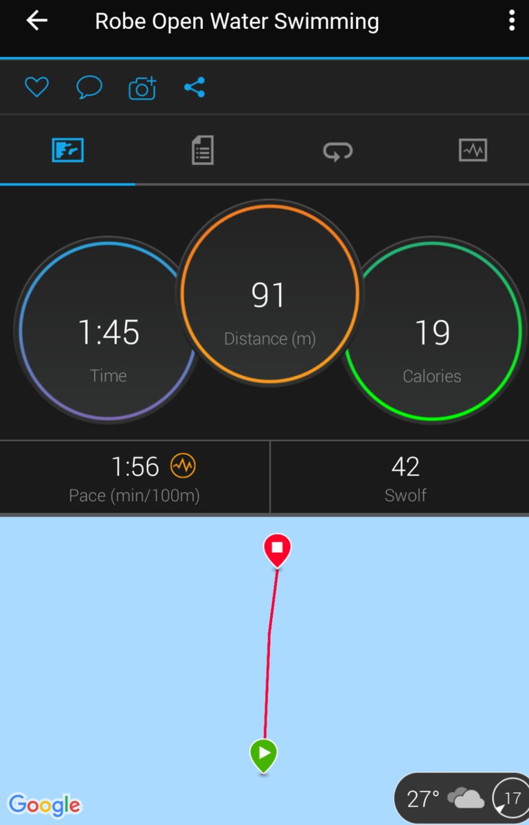 charlesdavis75's tweet photo. That awkward moment when you're on holiday and there is a swim event the next day. I'll give the 1km event a crack. My only training was a quick swim out & back to the pontoon at the main beach today after seeing the advertising #triathlonproblems #summerholiday https://t.co/u9OZwmugDP