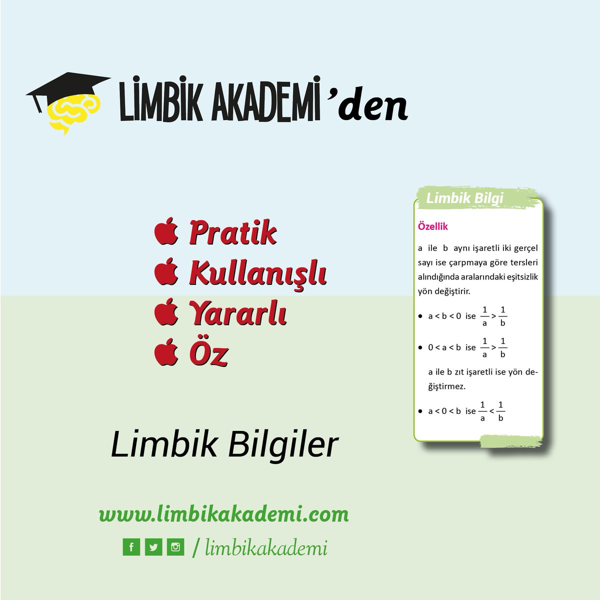 Limbik bilgilerle öğrendiklerinizi kalıcı hale getirebilirsiniz.
#yks #tyt #ayt #limbikakademi #limbikbilgiler #tytmatematik #2019tyt
