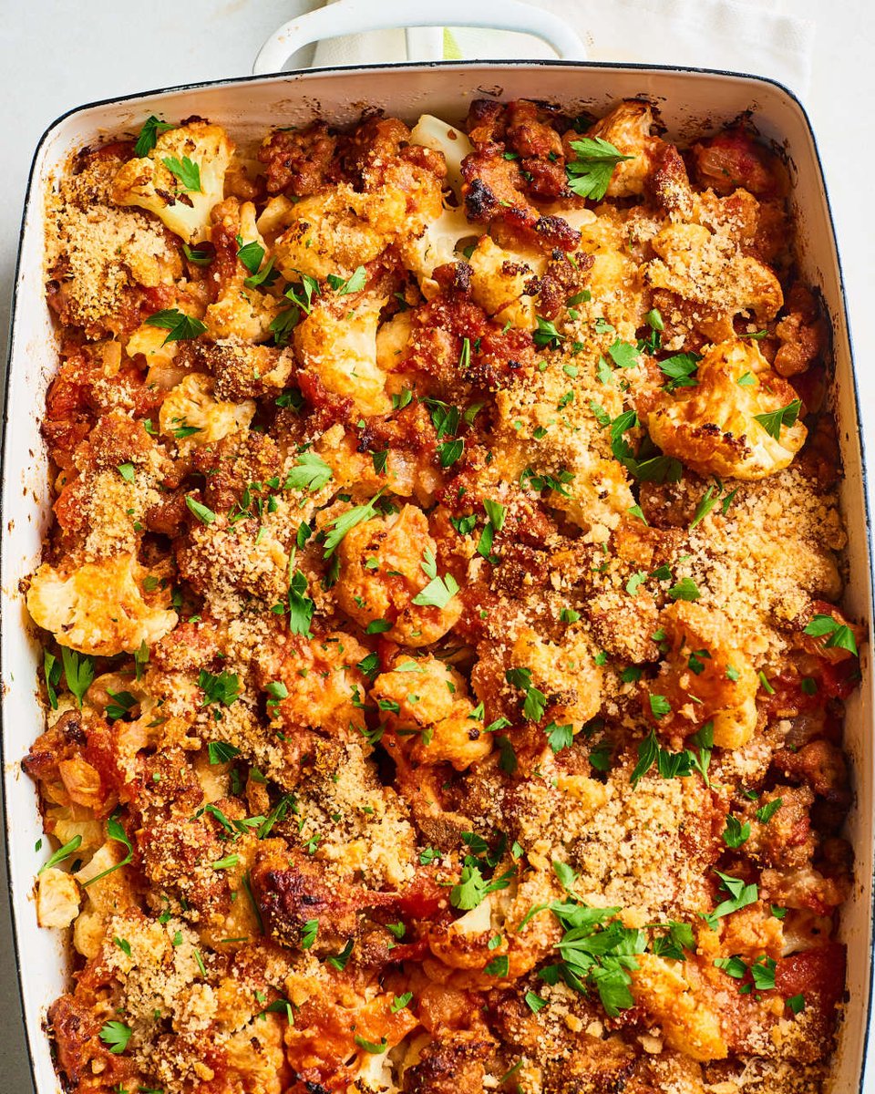 Recipe: Cauliflower &amp; Chicken Sausage Casserole — Best Healthy Casseroles Contest thekitchn.com/recipe-caulifl…