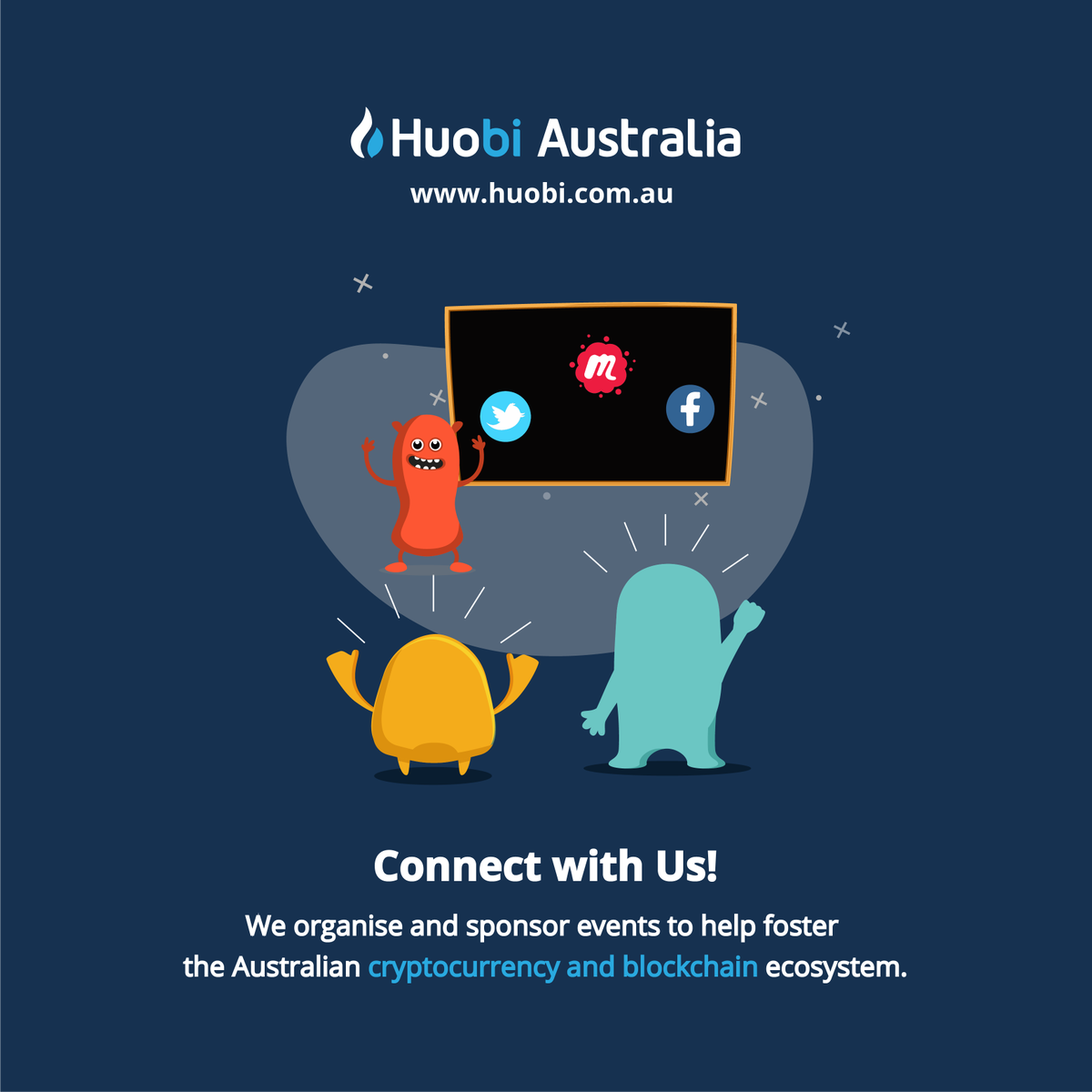 We organise and sponsor events to help foster the Australian crypto and blockchain ecosystem.

Connect with us on:
👉Meetup: meetup.com/Huobi-Australi…
👉Telegram: lnkd.in/gSrADKK
👉Website: huobi.com.au/notice 

#cryptocurrency #crypto #blockchain #huobiau #event